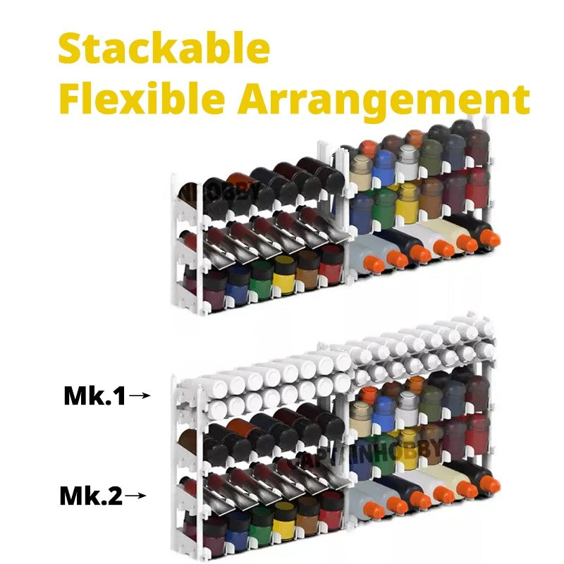 Stackable Paint Rack Holder – Desktop Paint Organizer for Vallejo AK Mig Mecha Tamiya Mr Color Paint