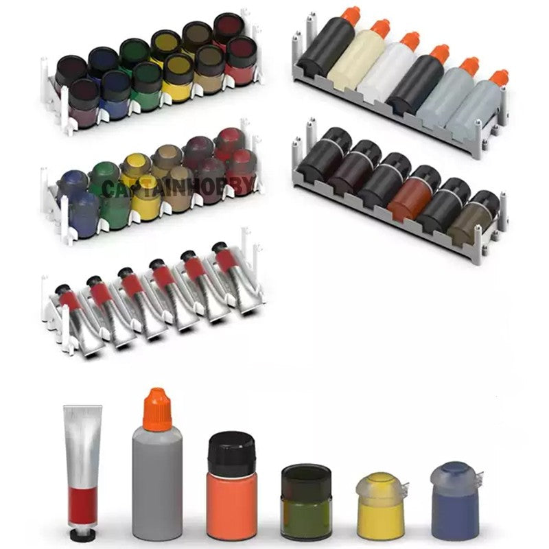 Stackable Paint Rack Holder – Desktop Paint Organizer for Vallejo AK Mig Mecha Tamiya Mr Color Paint