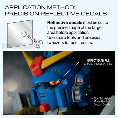 Holographic Reflective Stickers for Gundam Model Eyes Mirror Effect DIY Detail Upgrade Sheet 65×90mm