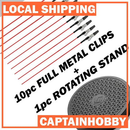 Rotating Airbrush Spray Stand Paint Tool Turn Table | Option with Painting Clips