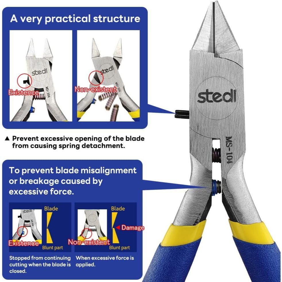 STEDI MS-104 Single Blade Nipper for Gunpla Plastic Model Sprue Cutter Precision Side Cutter Tool