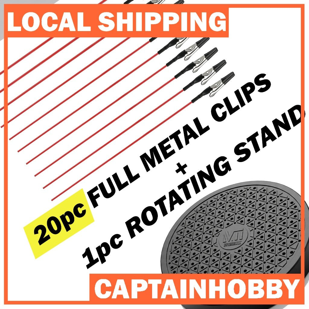 Rotating Airbrush Spray Stand Paint Tool Turn Table | Option with Painting Clips