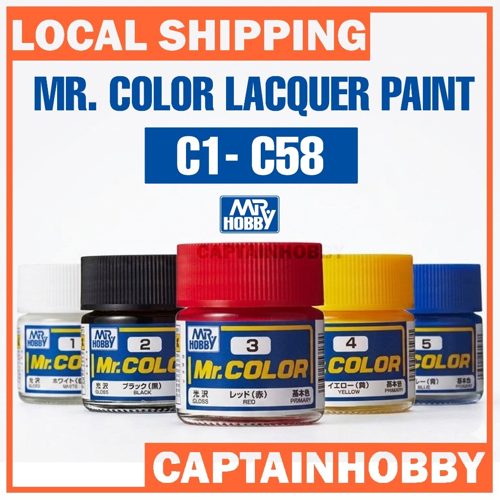 [SG Local] Mr. Color C1-C58 Lacquer Paint 10ml by Mr. Hobby for Gundam Gunpla Airbrush & Scale Model