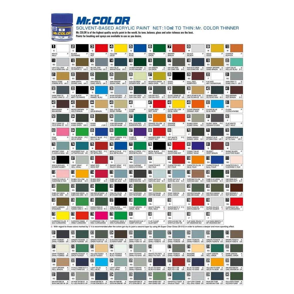 [SG Local] Mr. Color C136-C339 Lacquer Paint 10ml by Mr. Hobby for Gundam Airbrush & Scale Model