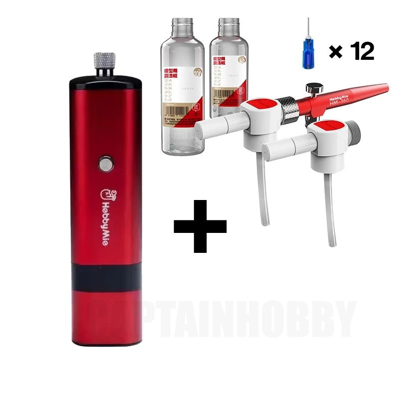 Hobby Mio HM-02 PRO Portable Wash Free Airbrush Compressor Quiet Wireless for Scale Model Gunpla