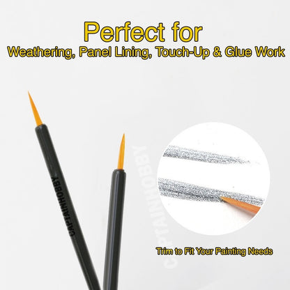 🇸🇬 Disposable Fine Detail Brush– for Model Kit Weathering, Panel Lining, Touch-Up & Glue Application