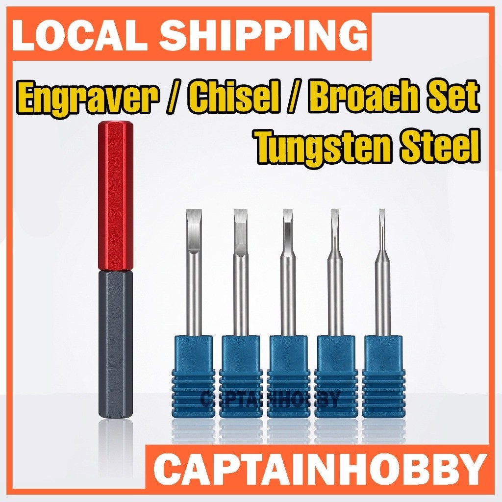 Premium Engraver/ Chisels/ Push Broach Set 0.1mm-1mm 5in1  for Gundam Gunpla Tamiya Model Building