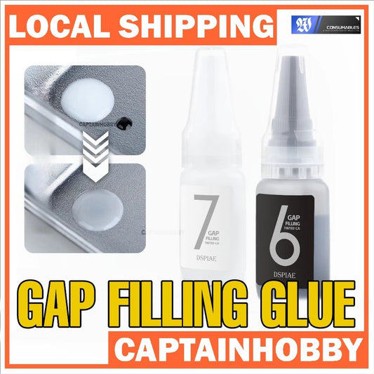 DSPIAE BP-01/BP-02 PRO Black & White CA Gap Filling Glue & Accelerator for Gunpla Model Kits