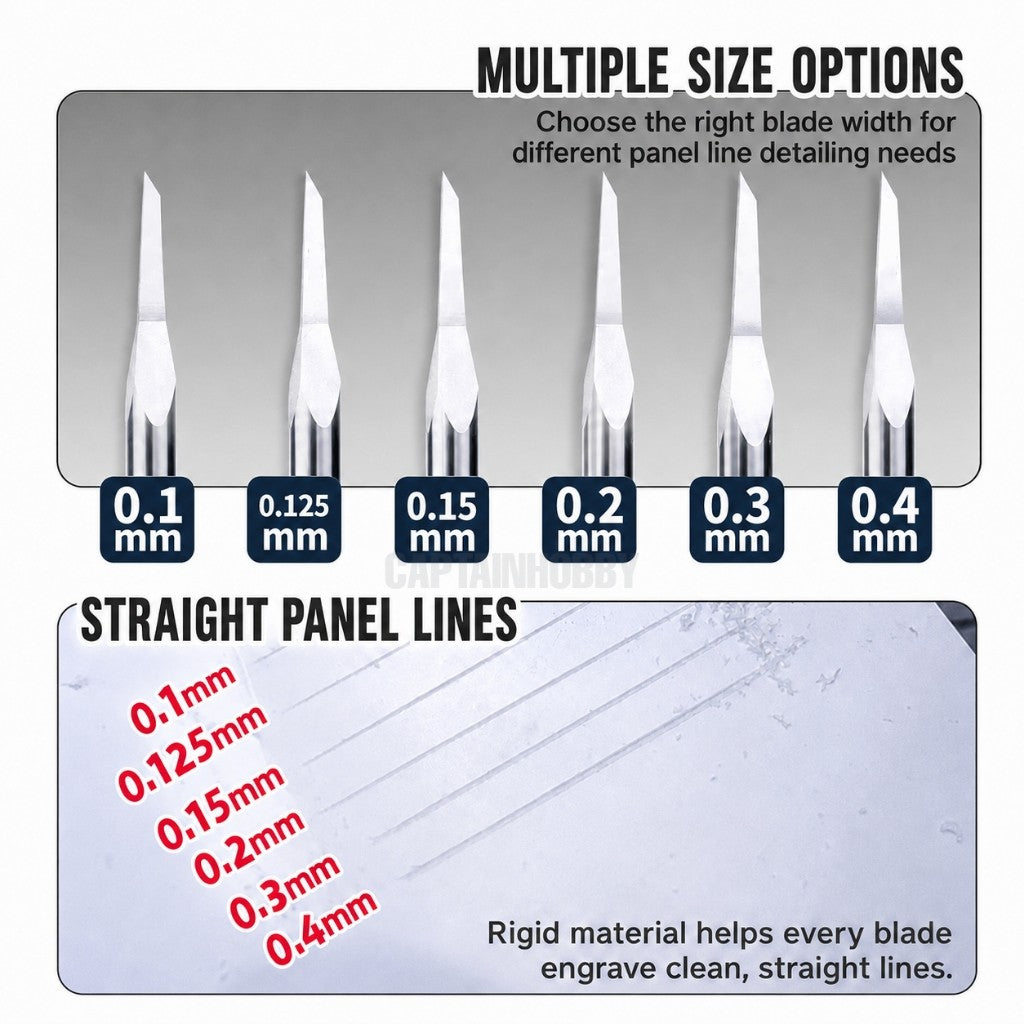 Premium Ultra-Hard Tungsten Steel Engraver Chisel Push Broach for Gundam Gunpla Panel Line Scribing