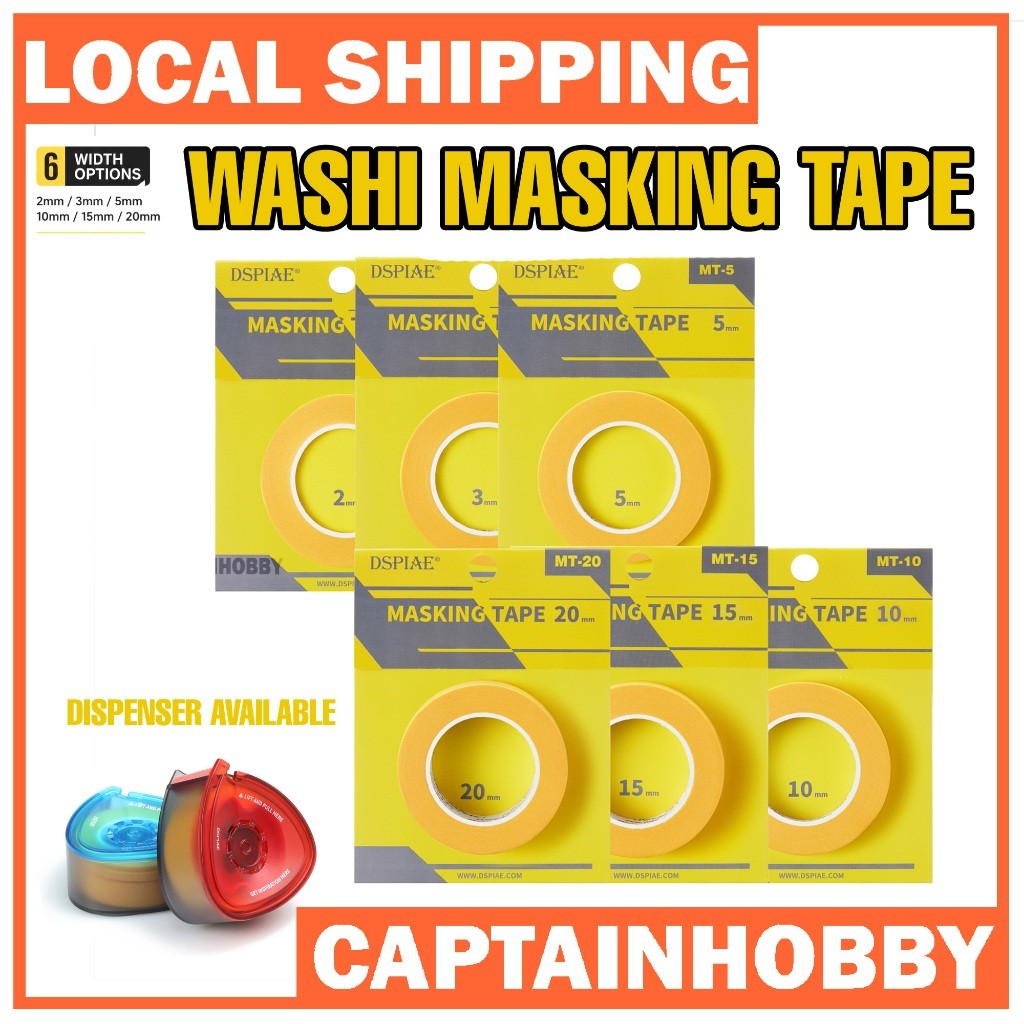 DSPIAE Washi Masking Tape 2-20mm for Airbrush Hand Painting Gundam Gunpla Tamiya Model