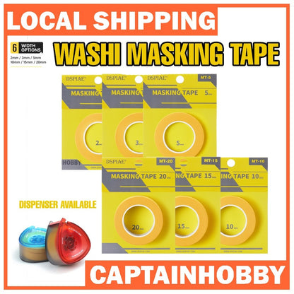 DSPIAE Washi Masking Tape 2-20mm for Airbrush Hand Painting Gundam Gunpla Tamiya Model